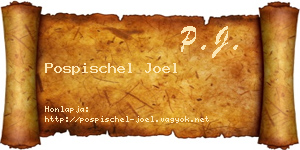 Pospischel Joel névjegykártya